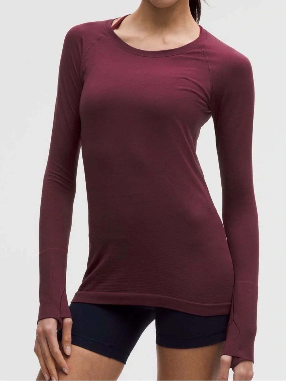 Lululemon Burgundy Swiftly Tech Long Sleeve Top